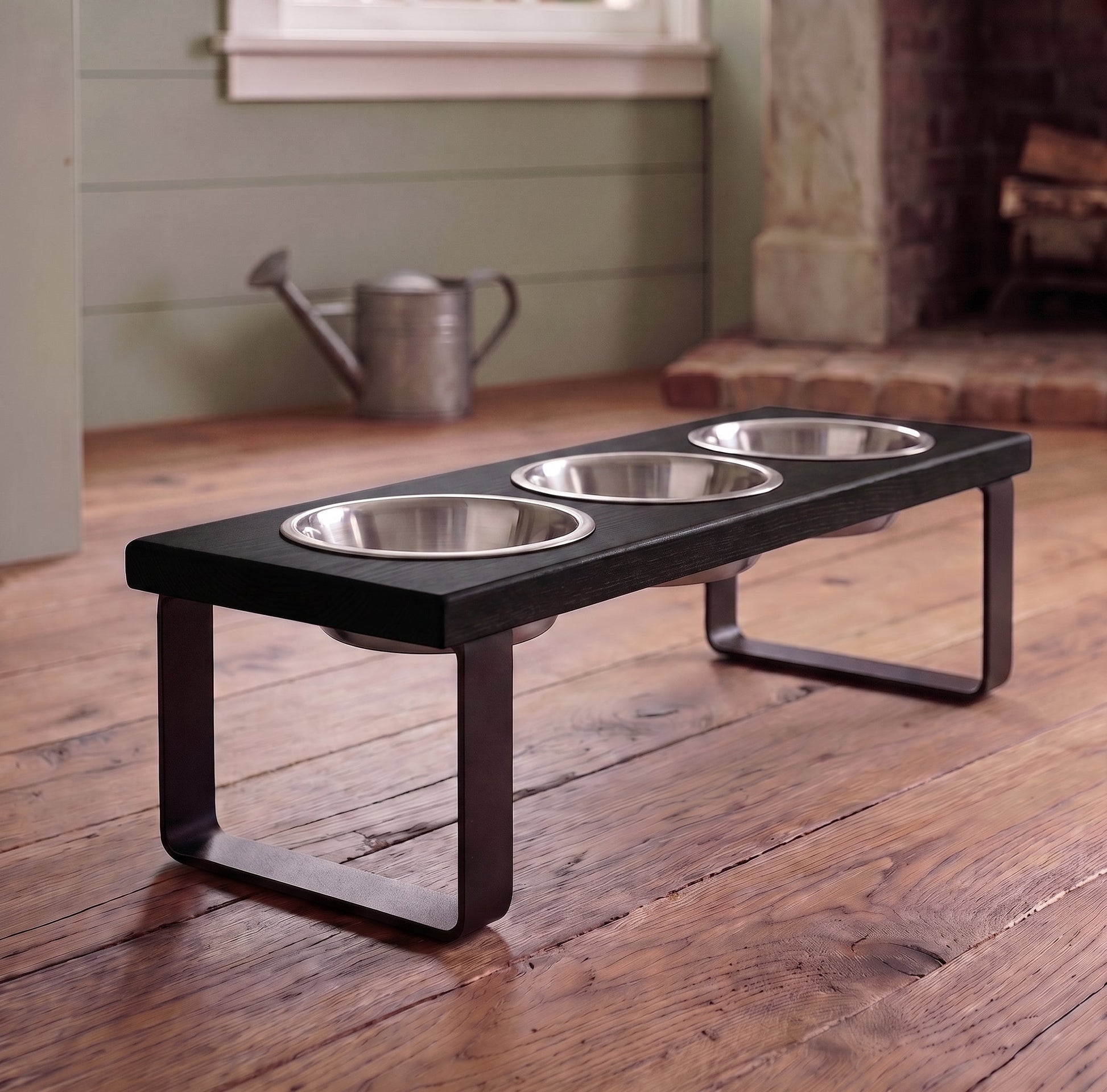 Metal Bowl Stand with Larger Bowl, Elevated Pet Feeding Station (2 Size/3 Colors) BearwoodEssentials-Elevated Pet Feeders