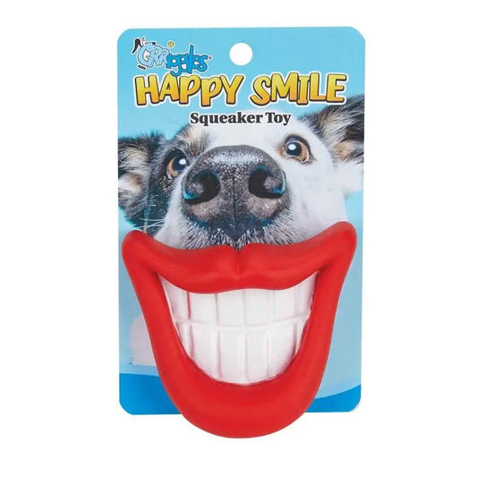 Grriggles Happy Smile Squeaker Toy BearwoodEssentials-Elevated Pet Feeders