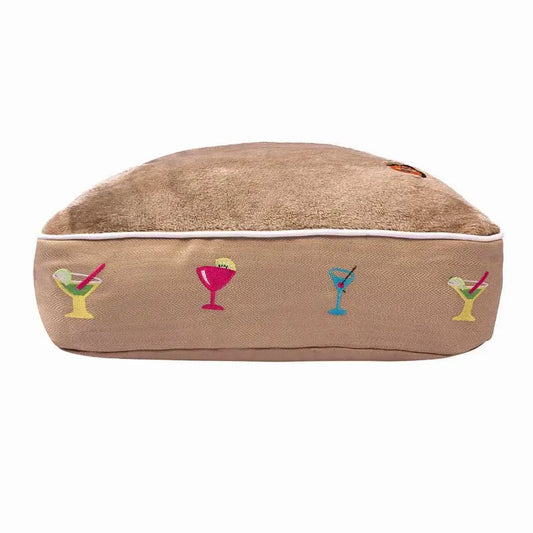 Halo Martinis Rectangular Dog Bed BearwoodEssentials-Elevated Pet Feeders