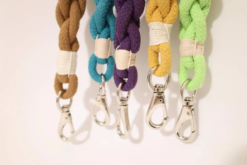 Handmade Sustainable Colorful Cotton Rope Dog Leash BearwoodEssentials-Elevated Pet Feeders