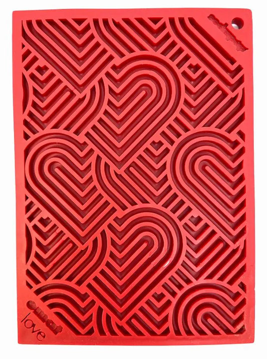 Heart Design "Love" eMat Enrichment Lick Mat BearwoodEssentials-Elevated Pet Feeders