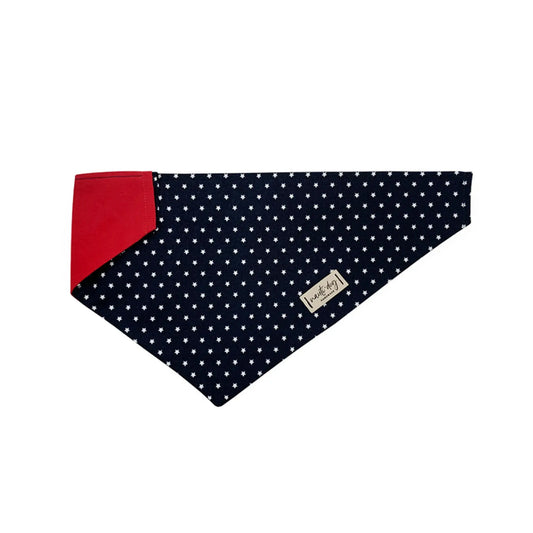 Independence Patriotic American Star Navy Over-the-collar Dog Bandana Nauti-dog Handmade