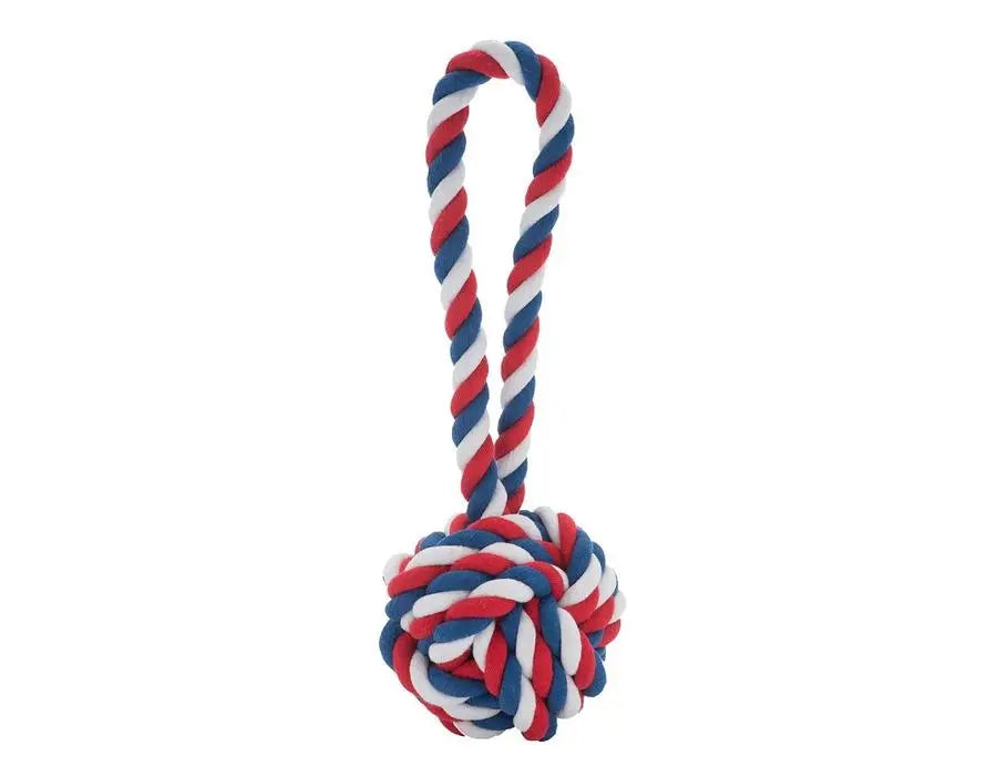 Jax & Bones Red, White and Blue Large Knot Rope Dog Toy BearwoodEssentials-Elevated Pet Feeders