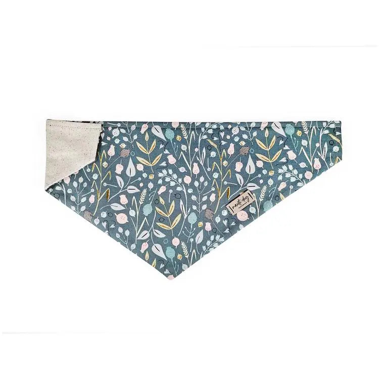 Juniper Sage Mod Fall Floral Over-the-collar Dog Bandana BearwoodEssentials-Elevated Pet Feeders