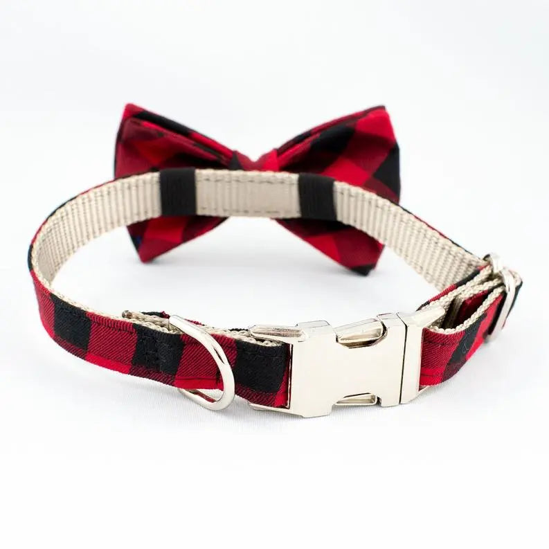 Lake Tahoe Bow Tie Dog Collar BearwoodEssentials-Elevated Pet Feeders