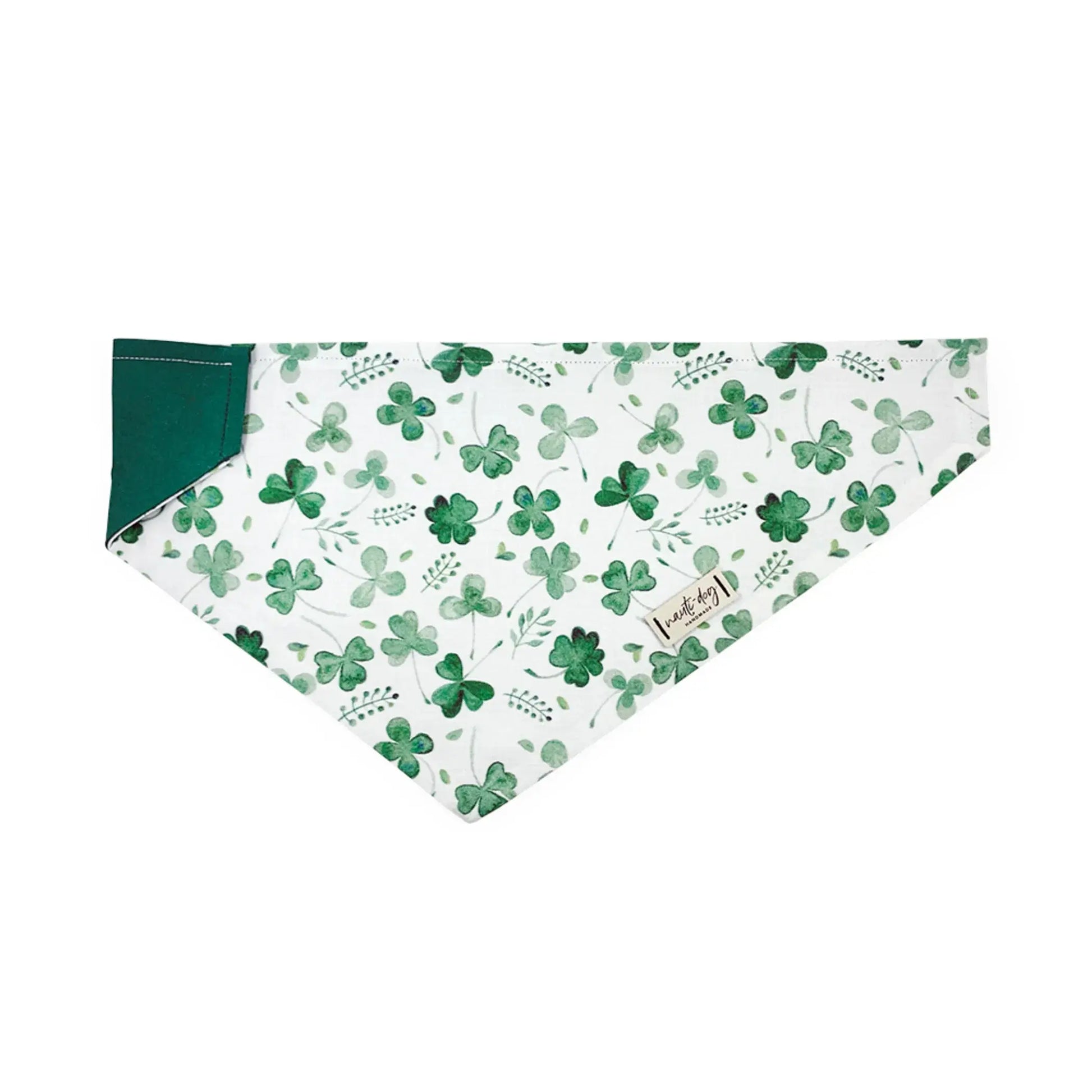 Lucky Irish Four Leaf Clover St. Paddy's Day Shamrock Over-the-collar Dog Bandana Nauti-dog Handmade