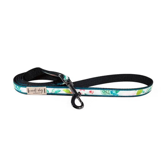 Magnolia Watercolor Spring Floral Ribbon Dog Leash BearwoodEssentials-Elevated Pet Feeders