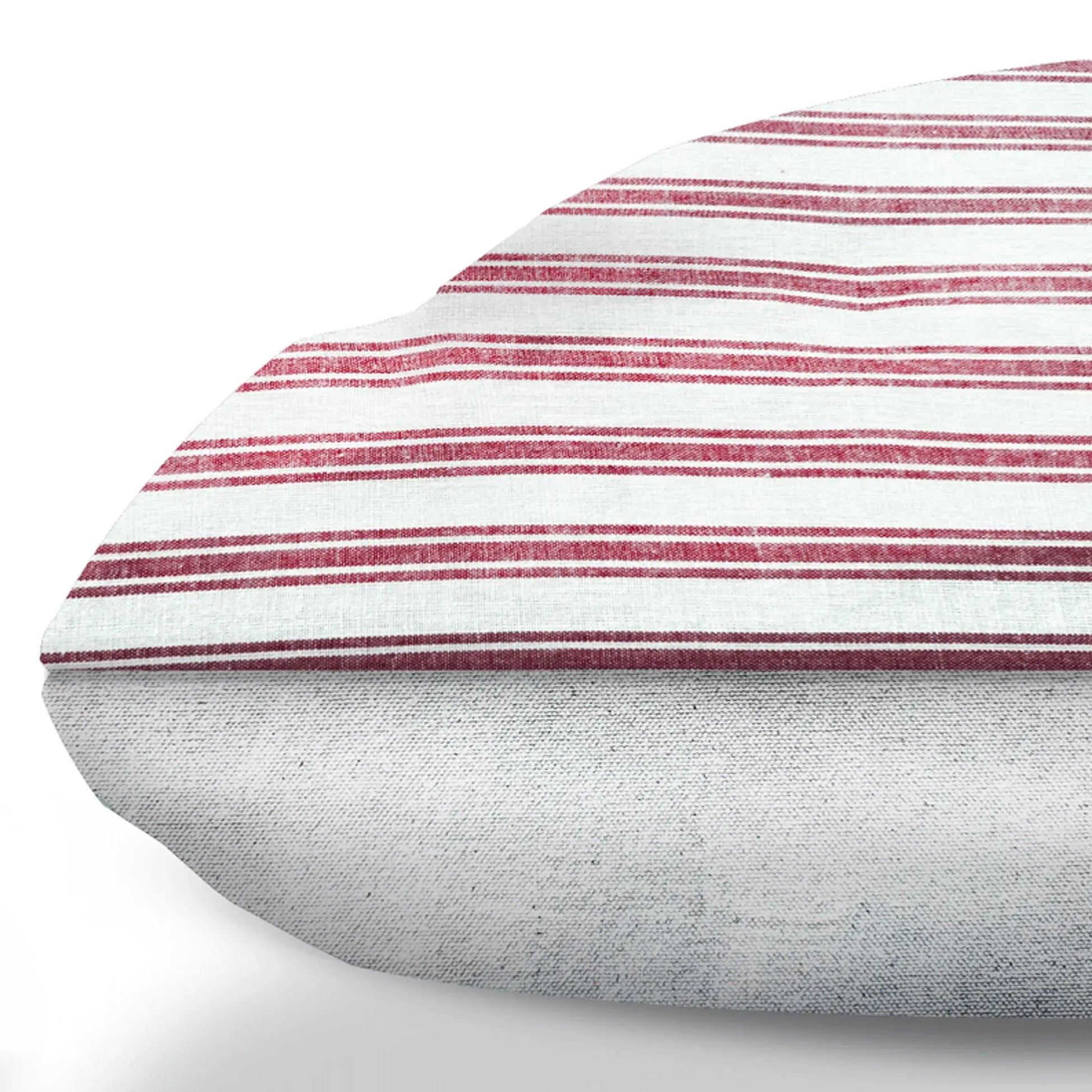 Marblehead Light Red Ticking Stripe Farmhouse Duvet Style Dog Bed Nauti-dog Handmade