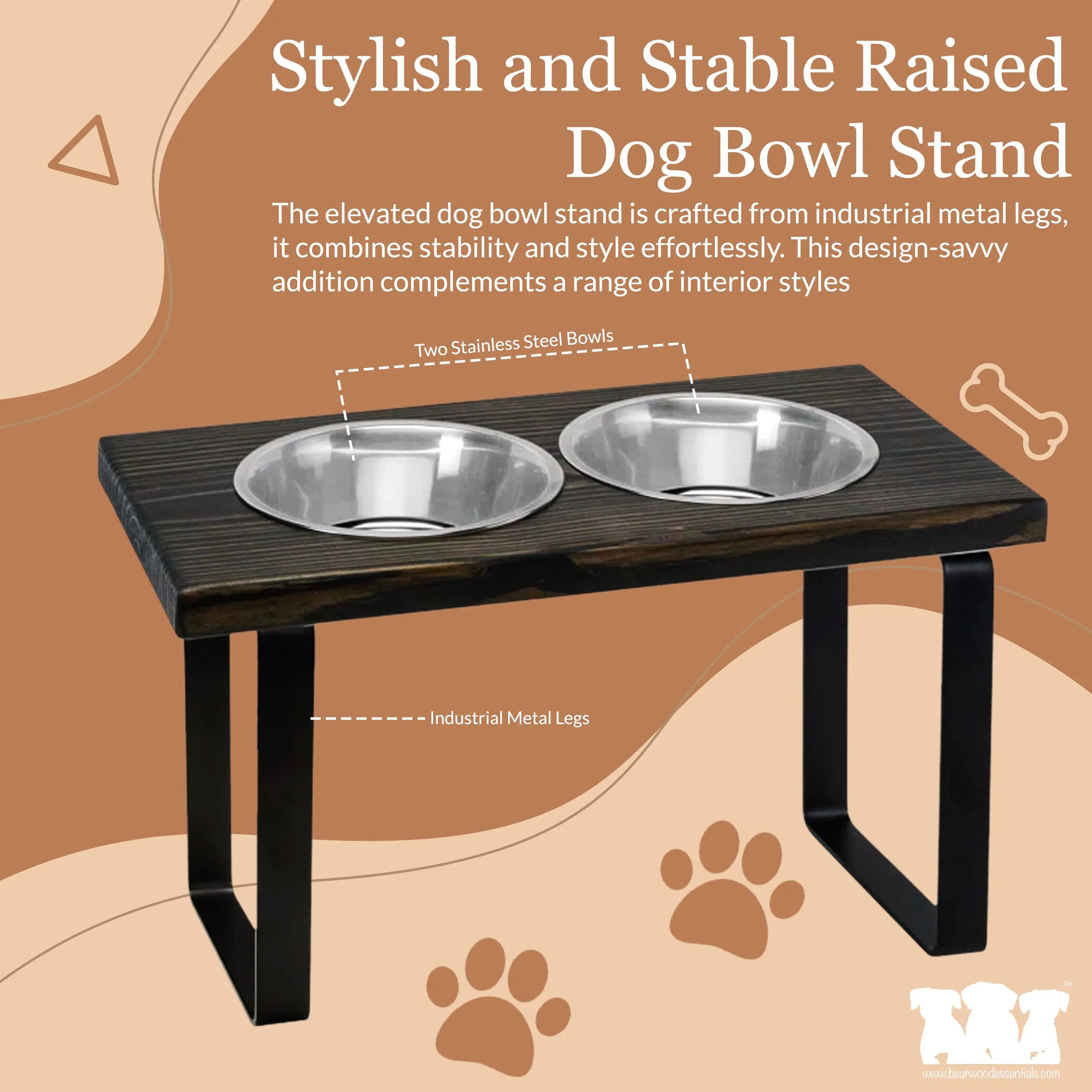 Rustic raised fashion dog bowls