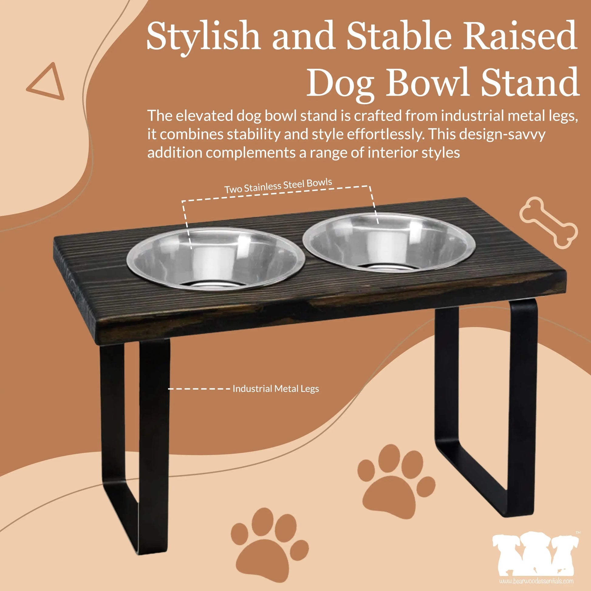Elevated Dog Bowls Raised Dog Bowl Stand Feeder for Large Medium