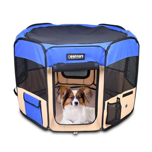 JESPET Pet Dog Playpens 36", 45" & 61" Portable Soft Dog Exercise Pen Kennel with Carry Bag for Puppy Cats Kittens Rabbits, Indoor/Outdoor Use BearwoodEssentials-Elevated Pet Feeders