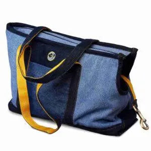 Patched Denim Dog Carrier BearwoodEssentials-Elevated Pet Feeders