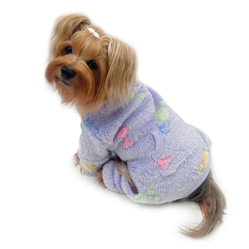 Ultra Plush Colorful Bones/Paws Turtleneck Pajamas BearwoodEssentials-Elevated Pet Feeders