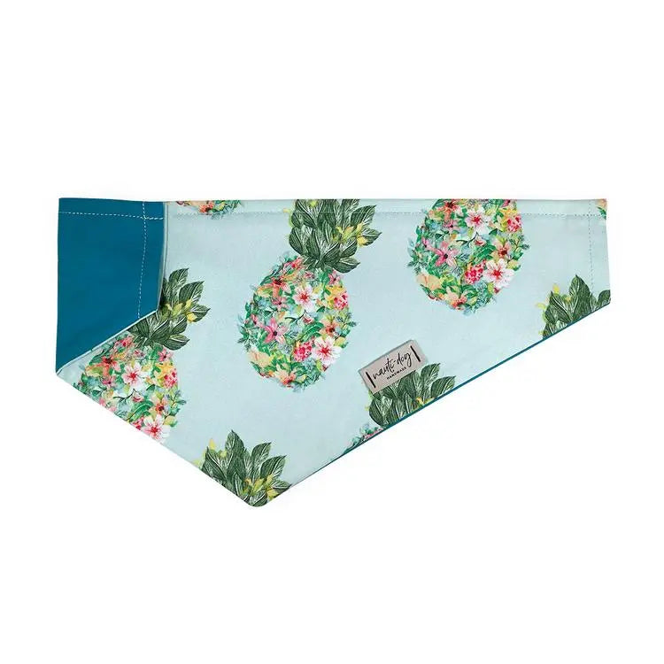 Pina Tropical Floral Pineapple Over-the-collar Dog Bandana BearwoodEssentials-Elevated Pet Feeders