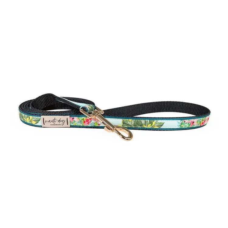 Pina Tropical Floral Pineapple Ribbon Dog Leash BearwoodEssentials-Elevated Pet Feeders