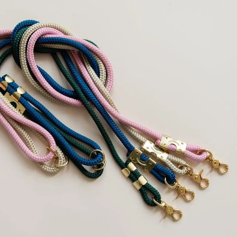 Pink Dog Rope Leash BearwoodEssentials-Elevated Pet Feeders