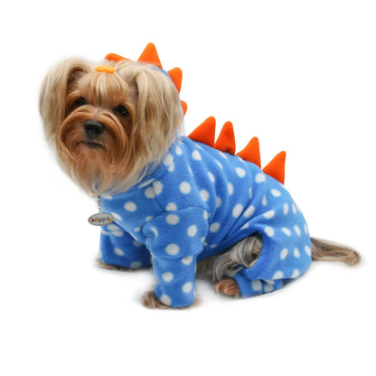 Polka Dots DINO Fleece Hooded Bodysuit/Pajamas Klippo Pet Inc