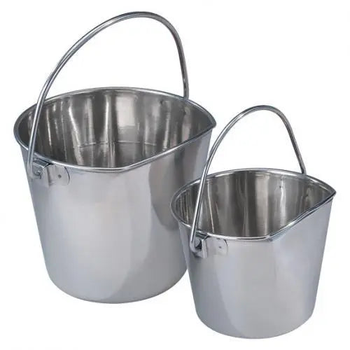 ProSelect Stainless Flat Sided Pail BearwoodEssentials-Elevated Pet Feeders