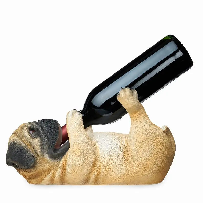 Pug Wine Bottle Holder By True BearwoodEssentials-Elevated Pet Feeders