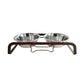 Rustic Dog Bone Feeder with 2 Stainless Steel Dog Bowls American Pet Supplies