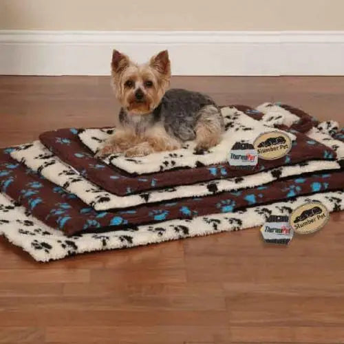 SP ThermaPet Paw Print Crate Mat BearwoodEssentials-Elevated Pet Feeders