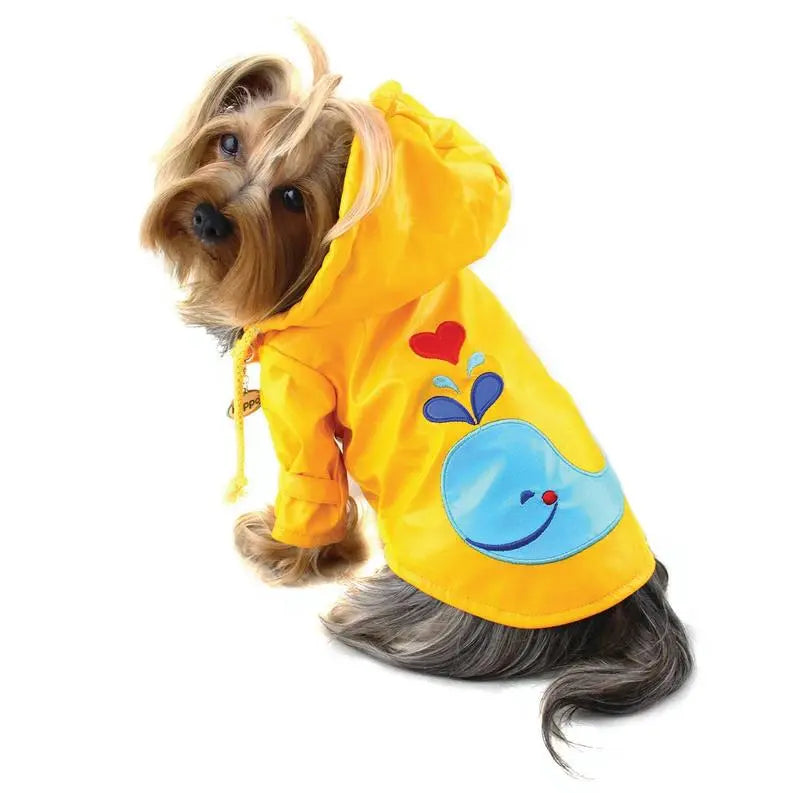 Splashing Whale Raincoat with Cotton Lining BearwoodEssentials-Elevated Pet Feeders