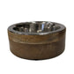 Stainless Steel Dog Bowl with Cylindrical Mango Wood Holder American Pet Supplies