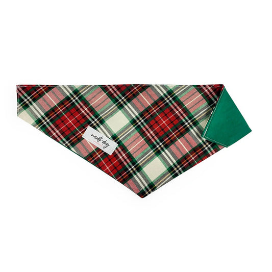 Sullivan Christmas Scottish Red & Green Tartan Plaid Over-the-collar Dog Bandana Nauti-dog Handmade
