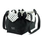 Susan Lanci Designs Black Double Nouveau Bow Luxury Carrier with Windsor Check Flaps Susan Lanci Designs