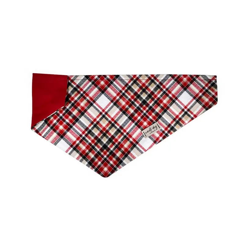 Sweater Weather Fall Flannel Over-the-collar Dog Bandana BearwoodEssentials-Elevated Pet Feeders