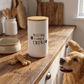Bamboo Lid Personalized Ceramic Treat Jar - Dog Treat Container BearwoodEssentials-Elevated Pet Feeders