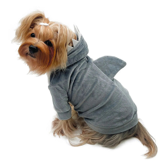 Ultra Plush Shark Hoodie with Fin & Teeth Klippo Pet Inc
