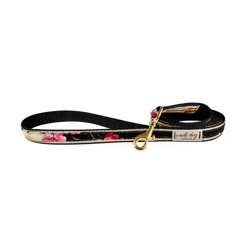 Victoria Floral Ribbon Leash BearwoodEssentials-Elevated Pet Feeders