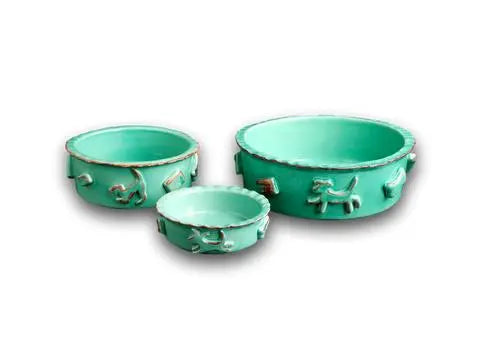 Carmel Ceramica Dog Food/Water Bowl BearwoodEssentials-Elevated Pet Feeders