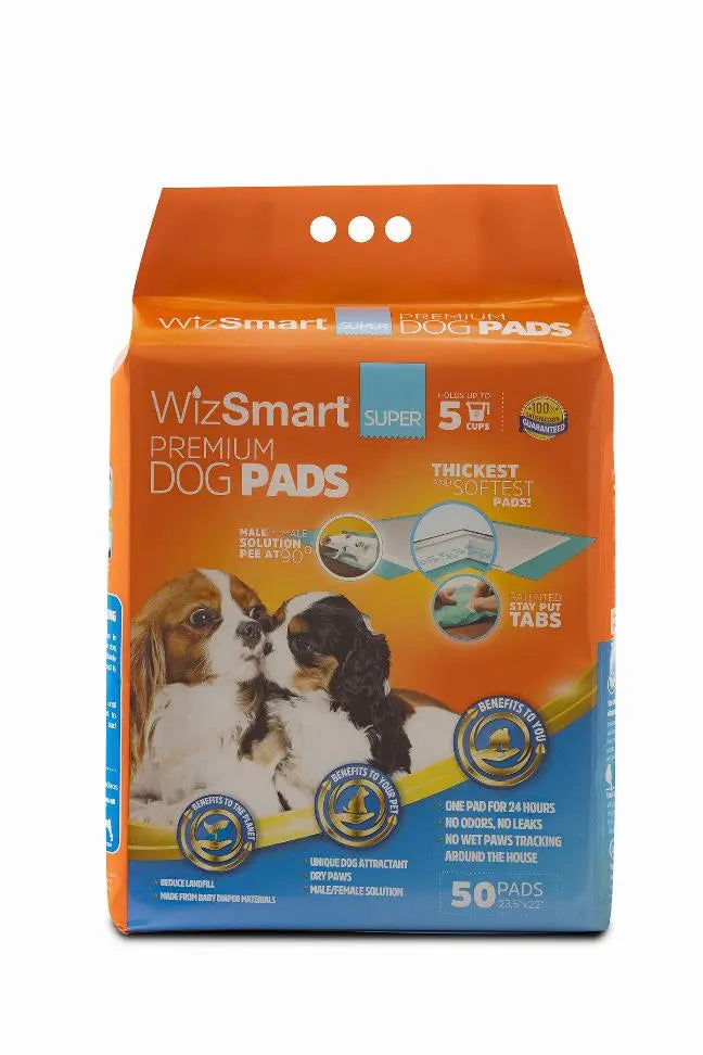 WizSmart All Day Dry Dog Pads Ultra 30 Count BearwoodEssentials-Elevated Pet Feeders