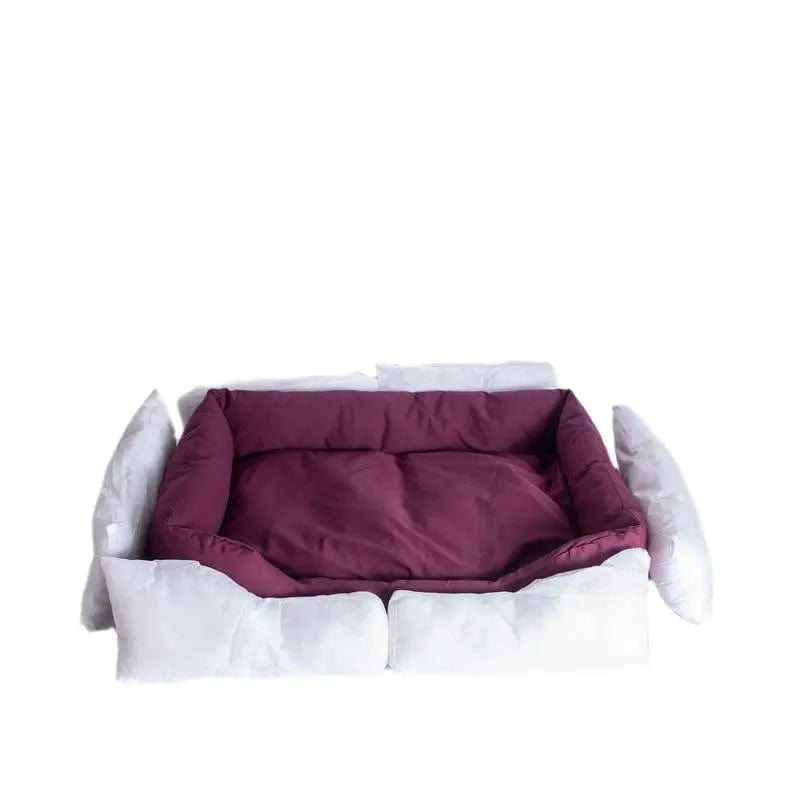 Armarkat Bolstered Dog Bed, Burgundy,In M/L/XL 3 Sizes BearwoodEssentials-Elevated Pet Feeders