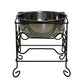 YML Wrought Iron Stand with Single Stainless Steel Feeder Bowl BearwoodEssentials-Elevated Pet Feeders