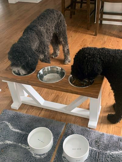 Handcrafted for Pets ELEVATED DOG FEEDER - Unfinished Pine Wood Food & Water  Station – Saving Shepherd